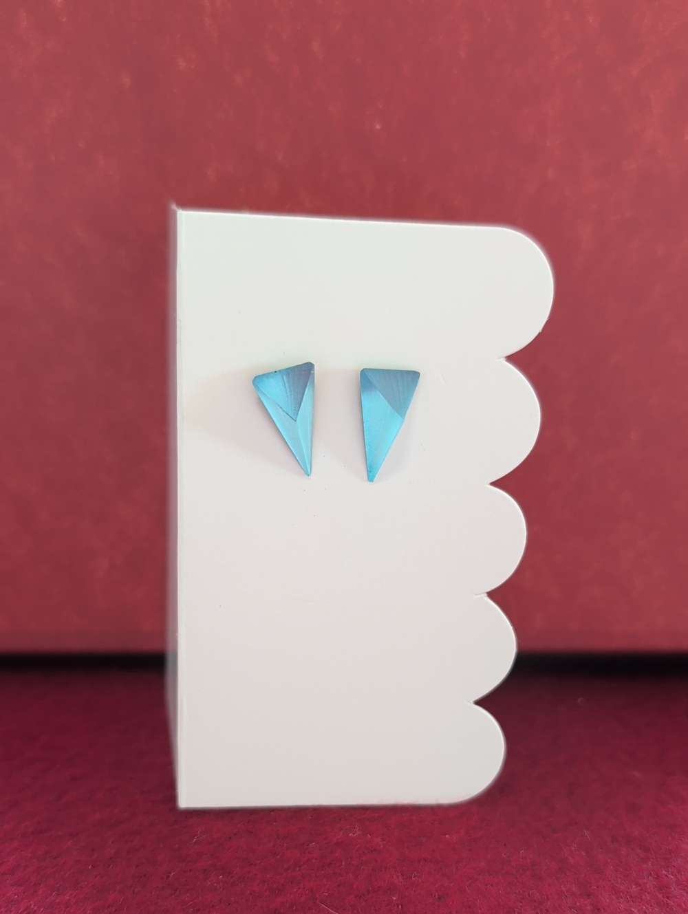 Alexis Bittar aqua geometric triangle stud earrings